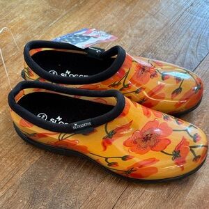 Sloggers Orange Floral Women's Rain Boots size 8